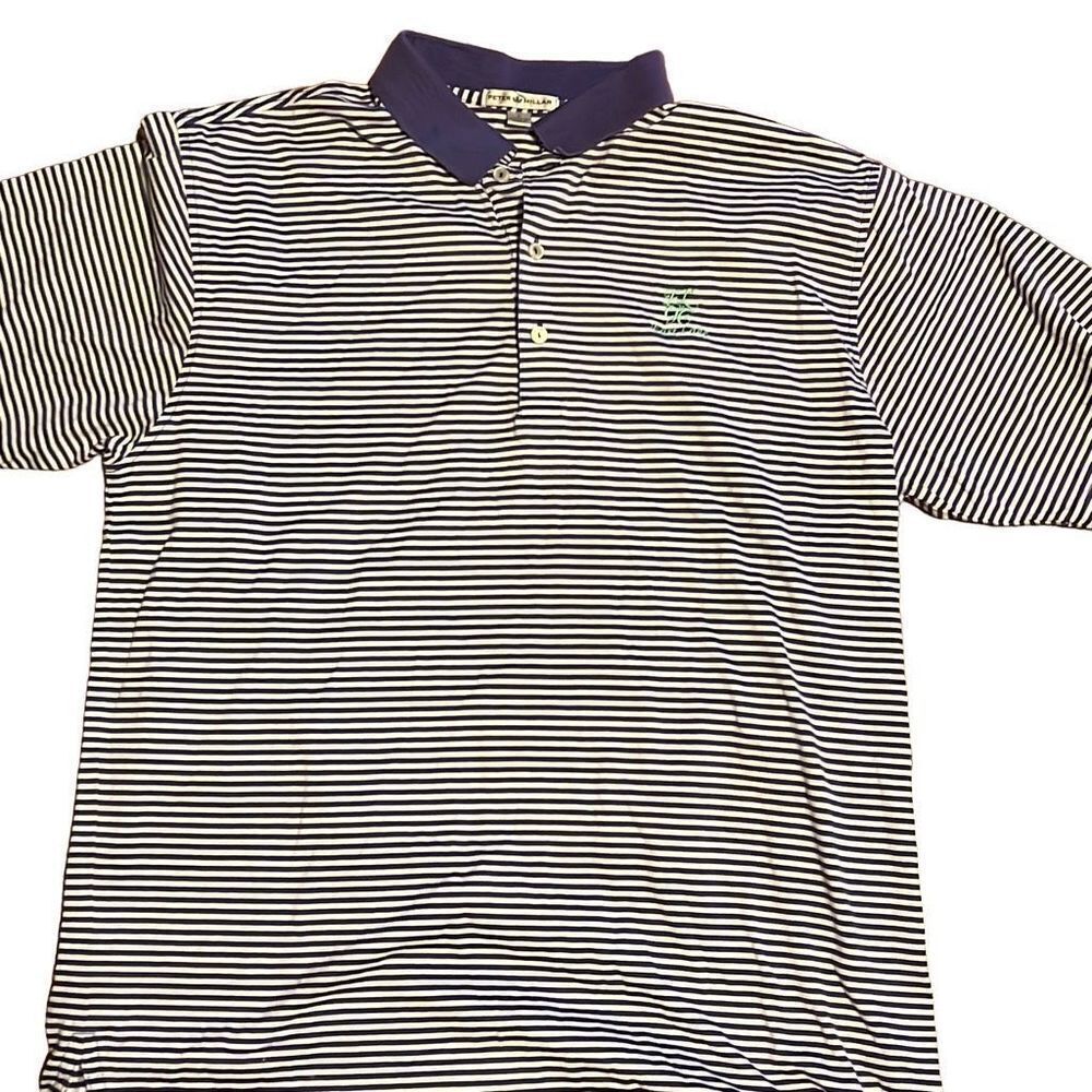 Peter Millar polo purple white stripe